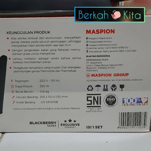 Setrika Maspion Original Murah Banget Ex 1010 Shopee Indonesia