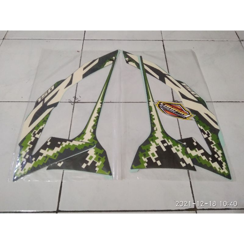 Striping Ori Honda CRF Putih Hijau Lis Body Motor Honda CRF Sticker CRF Murah