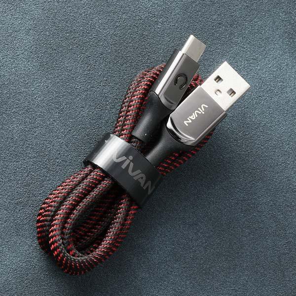 Kabel Data Vivan VZ100 2.4A-3A  With LED Light