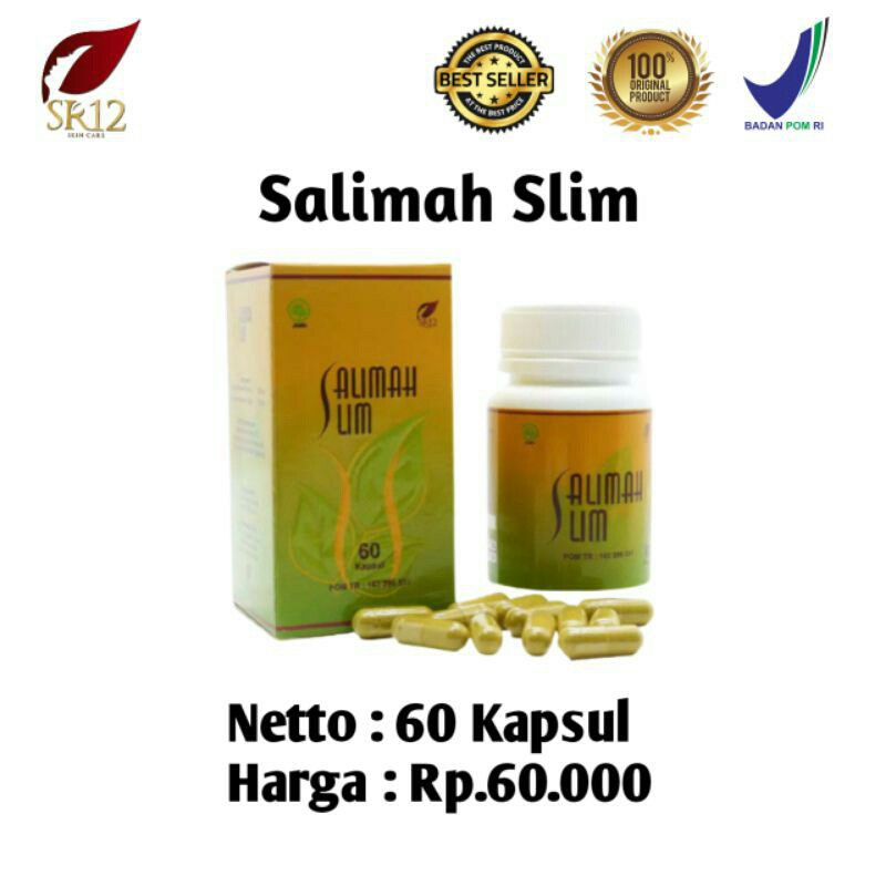 Salimah Slim SR12 Pelangsing Alami BPOM Obat Diet Herbal Aman Busui Original COD Resmi Official