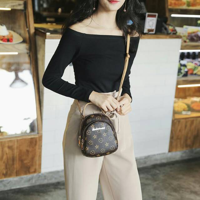 Tas Selempang Pesta Wanita Sling Bag Mini Tas Import Kulit like LV KA 48002