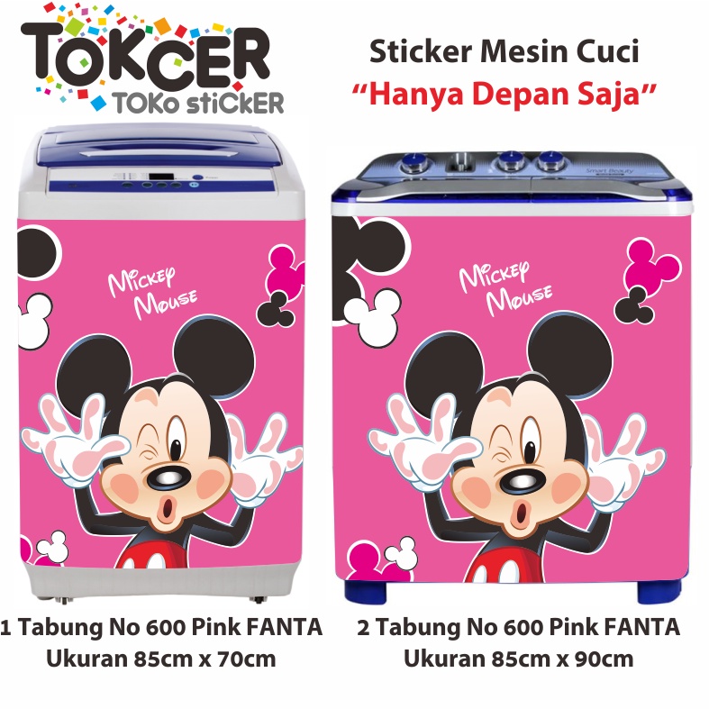 Stiker Mesin Cuci 1 atau 2 Tabung Motif Miki Mouse
