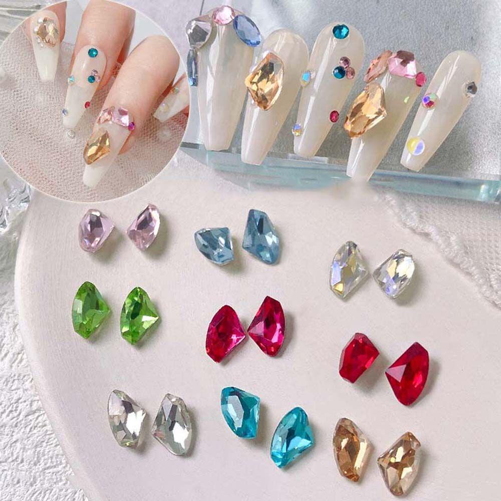 AUGUSTINA Agustina Aurora Nail Art Rhinestones Warna-Warni Fashion Symphony Korea Nail Drills Nail Ornament 3D Perhiasan Kuku