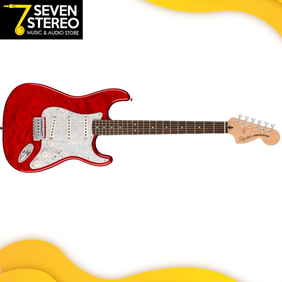 Squier FSR Affinity Series Stratocaster QMT Crimson Red Transparent