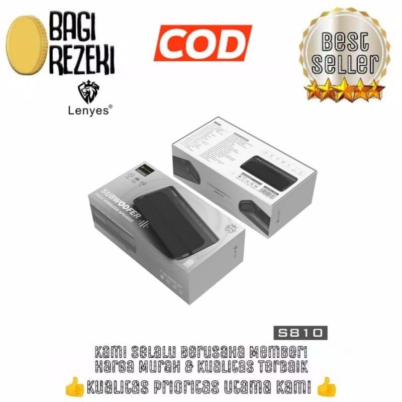 Lenyes S810 80W Speaker Bluetooth Wireless Original TWS Bombass DSP Hi-Fi