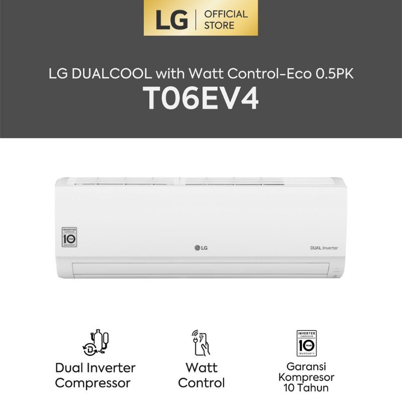 LG AC Inverter Eco T06EV4 (1/2 PK) JEMBER ONLY