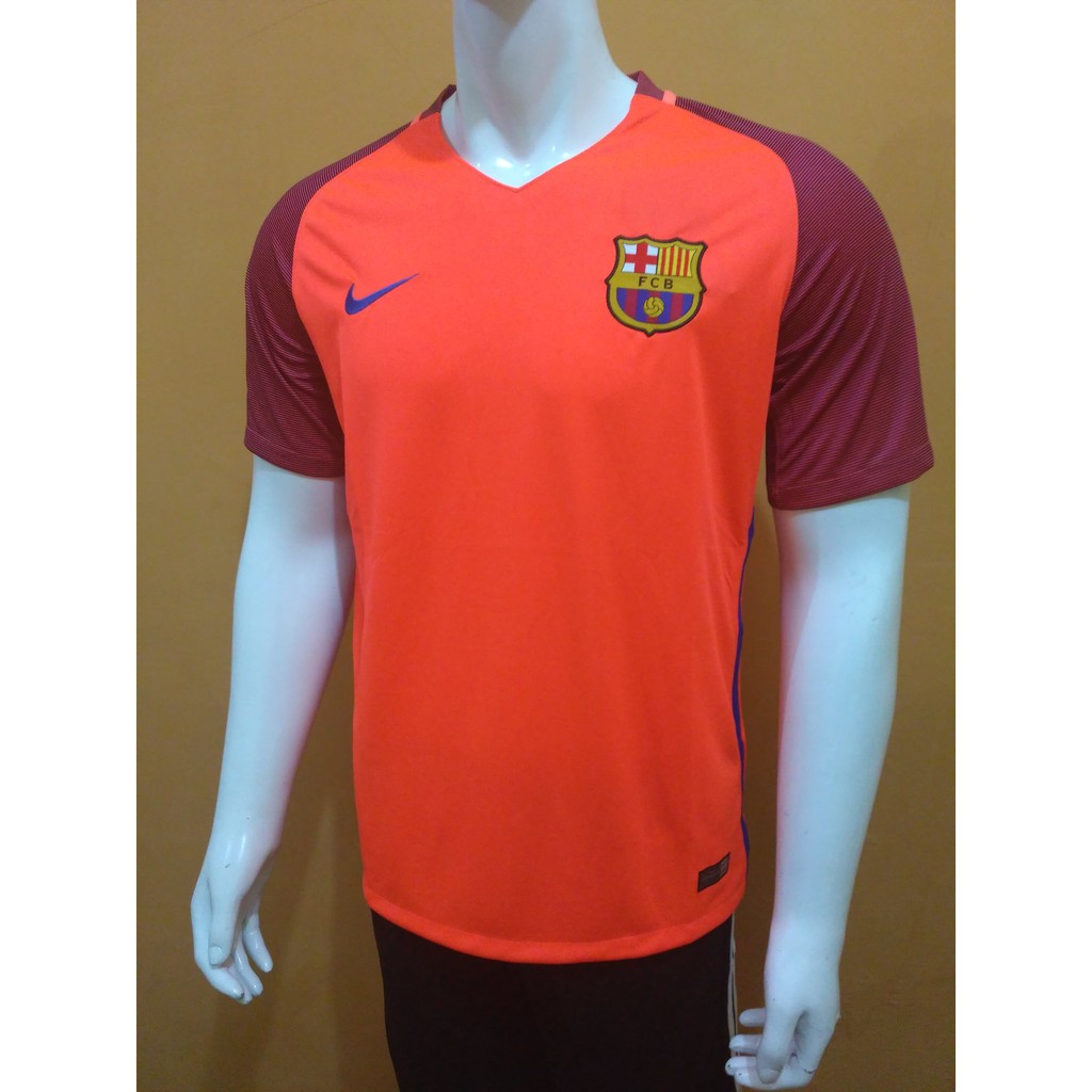 PREMIUM JERSEY BARCELONA TRAINING ORANGE 2016/2017 GRADE ORI PALING MURAH