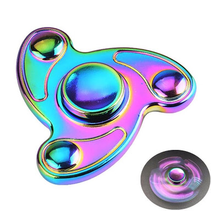 Fidget Spinner Hand Spinner Metallic 5min PREMIUM RAINBOW