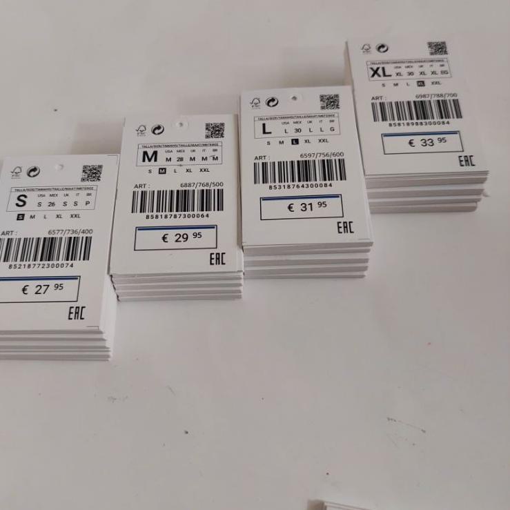 

TERBARU 12.12 label baju import seri smlxl hantag baju hangtag label baju hanstag price tag hangta