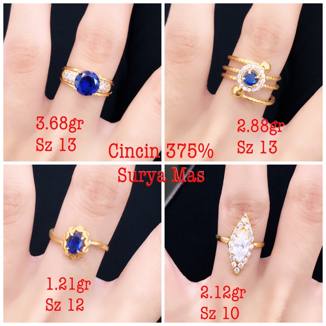 Cincin emas asli kadar 375%
