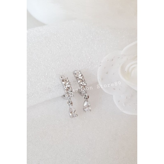 Anting Jepit Permata Putih Xuping  Bintang Love Tetes Air xuping perhiasan impor lapis emas silver