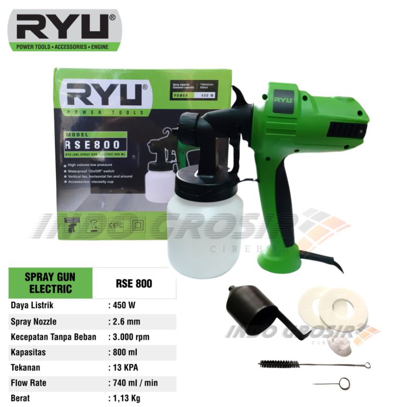 RYU Spray Gun Electric Ryu RSE 800 Semprotan Cat tembok 800ml Listrik Mesin Cet Semprot Elektrik Alat Semprot Cat