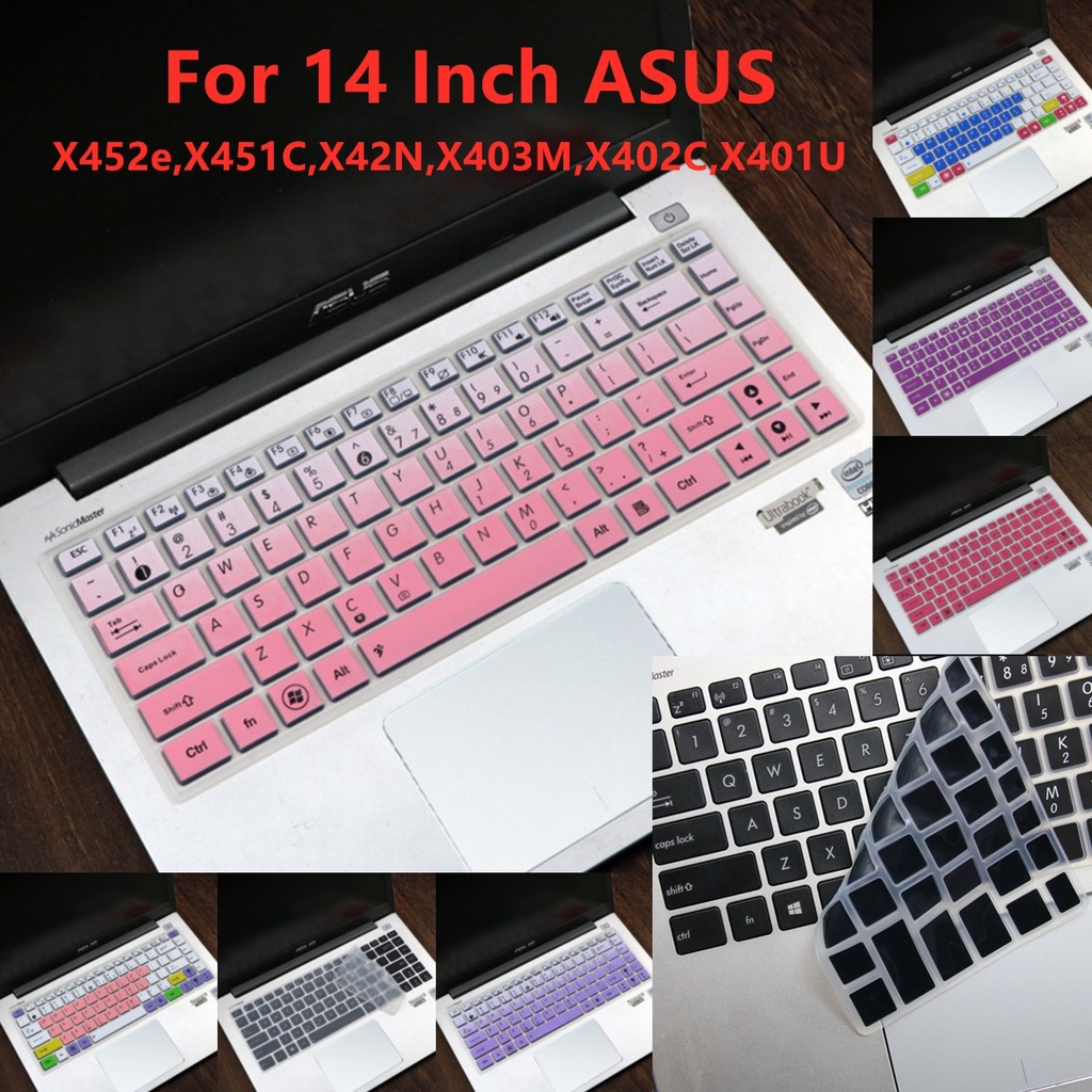 Cover Pelindung Keyboard Laptop Bahan Silikon Ultra Tipis Untuk Asus X452E X451C X42N X403M X402C X401U 14 &quot;