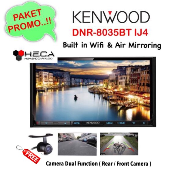 Paket Audio Mobil Kenwood DNR-8035BTIJ4 Tape + Kamera Mundur Kotak