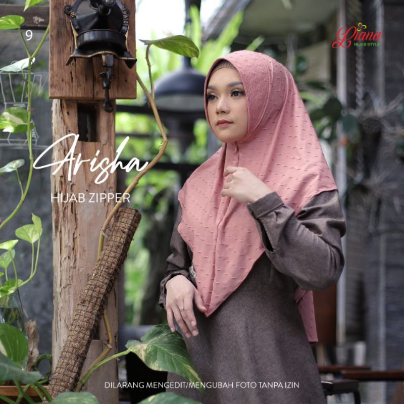Jilbab Bergo Instan Zipper Starda Arisha 101 Ori Liana-Dusty
