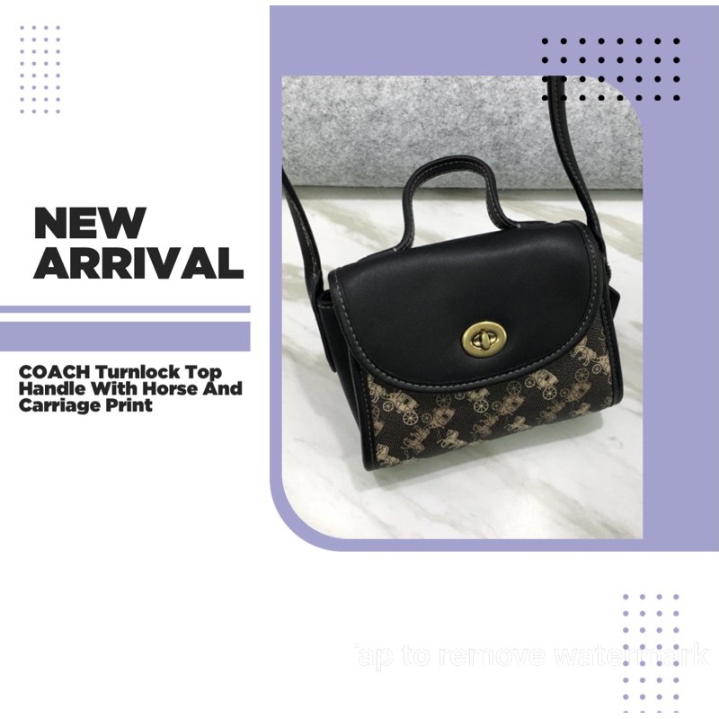 COACH Turnlock Top Handle With Horse And Carriage Print