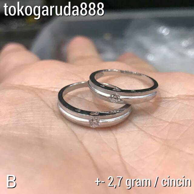 750 Cincin anak dan dewasa emas asli kadar 75% 22 surabaya whitegold putih tunangan nikah cowok cewek pasangan ukir