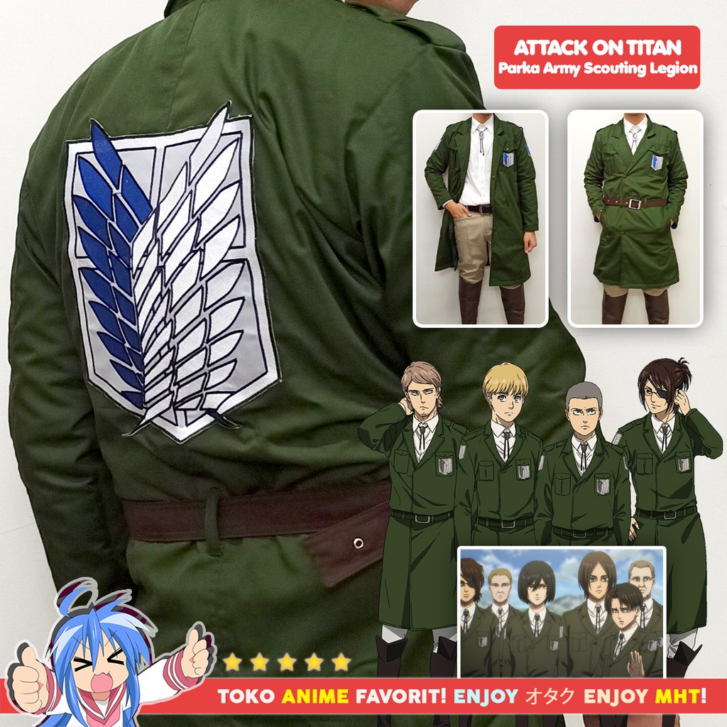 Jaket Parka Military Scouting Legion Survey Corps Paradise Shingeki no Kyojin Attack On Titan AOT