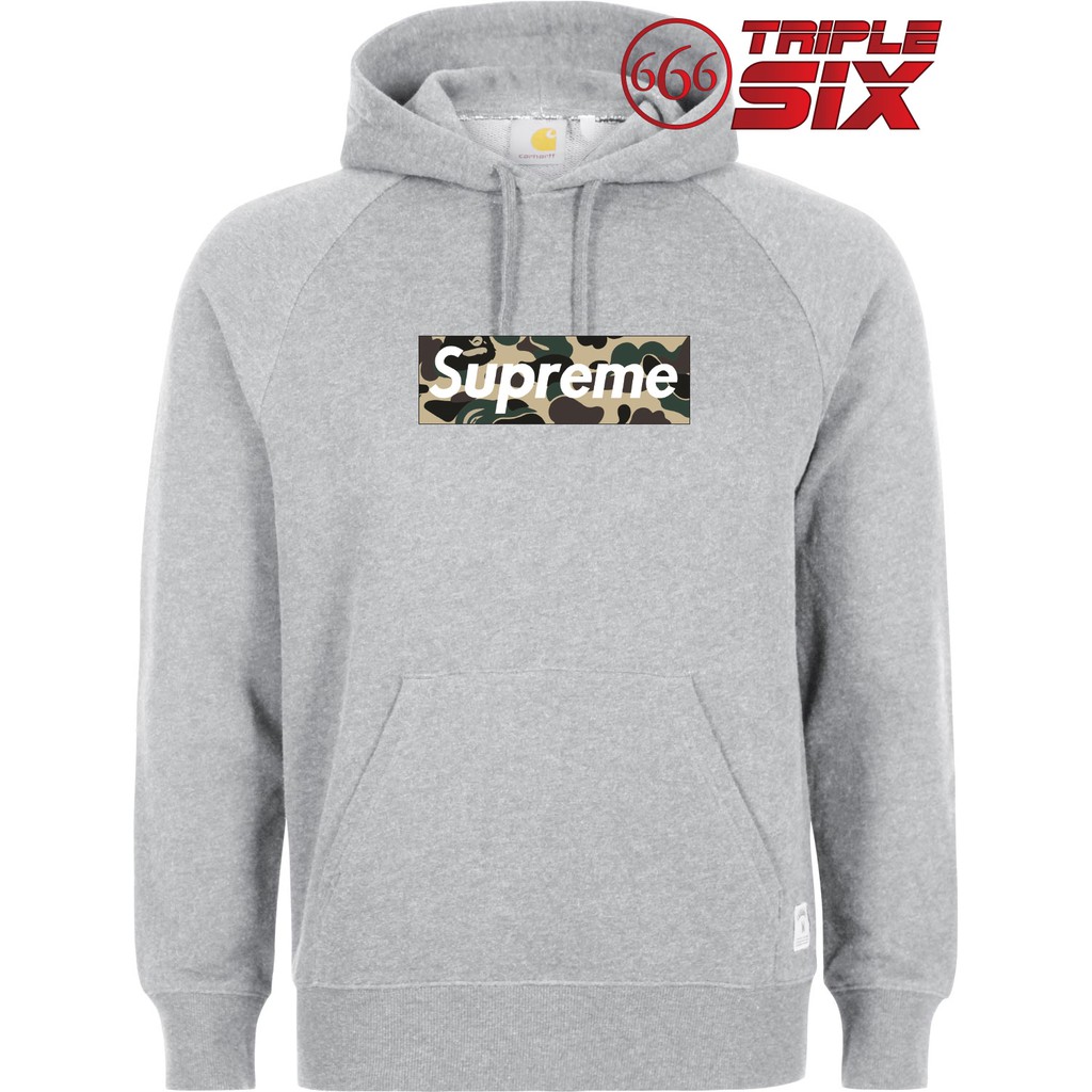 Jaket Hoodie Supreme Camouflage Camo - Grey