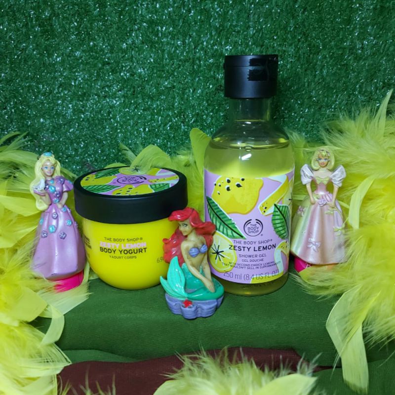 the body shop body yogurt / shower gel zesty lemonl / rangkaian zesty lemon the body shop original