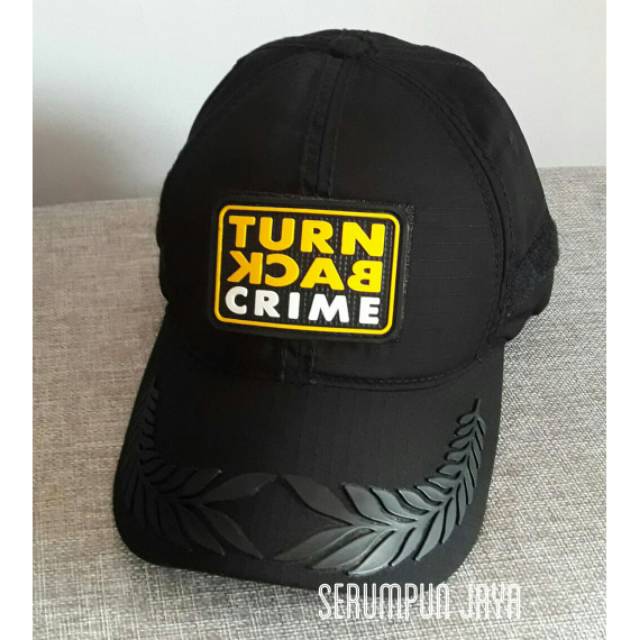 TOPI PAMEN VELCRO + PATCH RUBBER TURN BACK CRIME