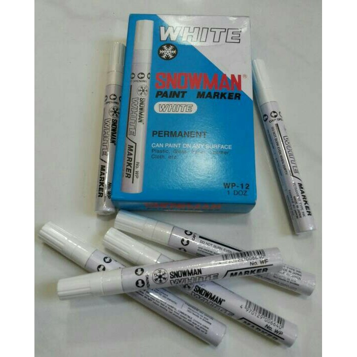 

Unik Spidol Snowman White Paint Marker WP 12 Spidol Tinta Putih Permanent Limited