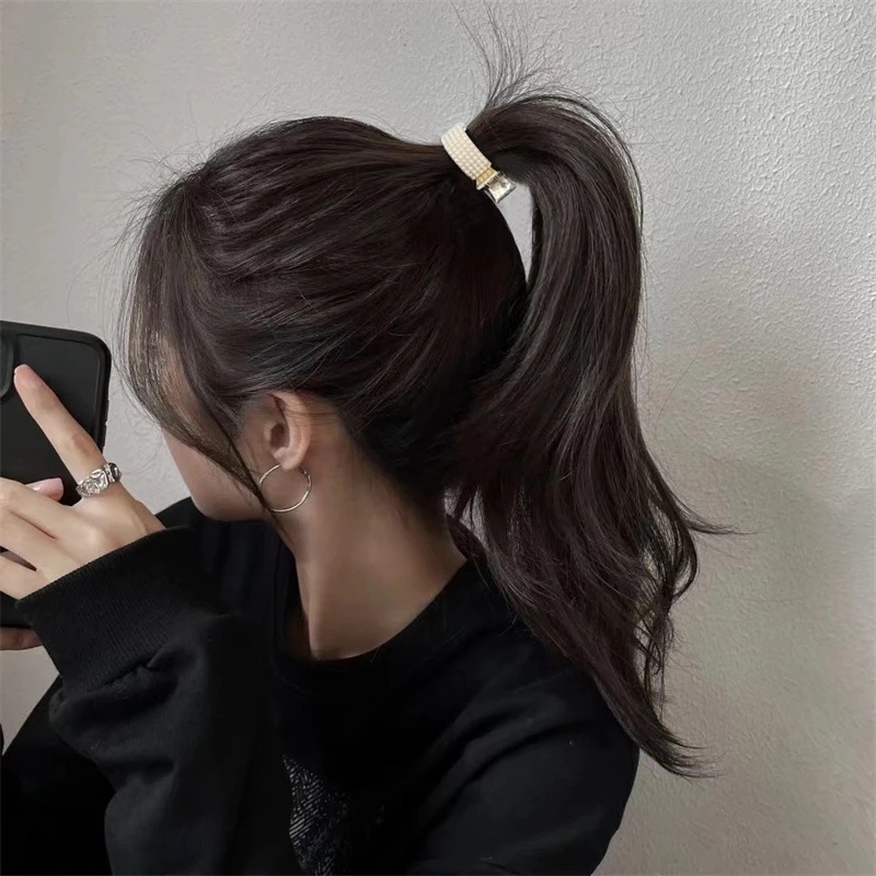 Aksesoris Jepit Rambut Ponytail Aksen Berlian Imitasi Untuk Wanita