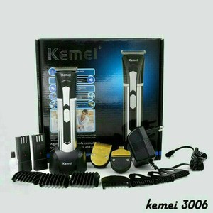 Alat Pangkas Rambut Mesin Cukur KEMEI 3006 Rechargeable Lengkap Murah.