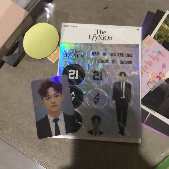 Elyxion Dot Hologram PC Photocard Sticker Set Chen EXO