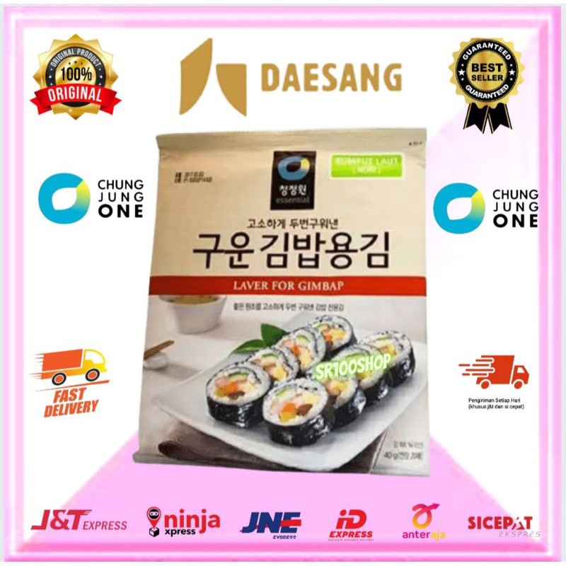 Rumput Laut Sushi Nori Seaweed Gimbap Kimbap Korea Daesang Makanan Instan