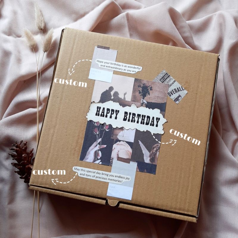 

Kado Gift box saja + Bonus Birthday Anniversary Vintage Aesthetic Custom