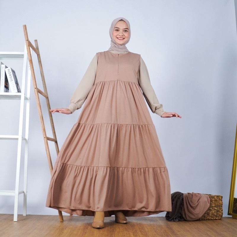 Inner Dress Tanpa Lengan Rayon Inner Dress Rempel