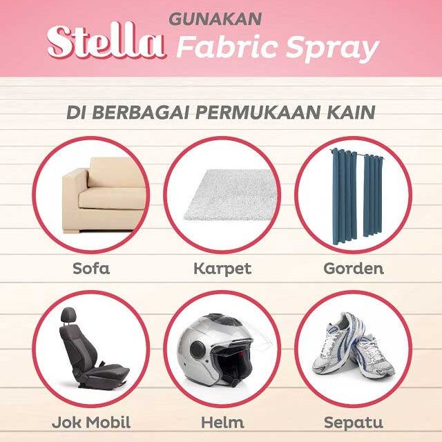 Stella Fabric Spray Pink Peony Penghilang Bau Kain 200ml + 45ml