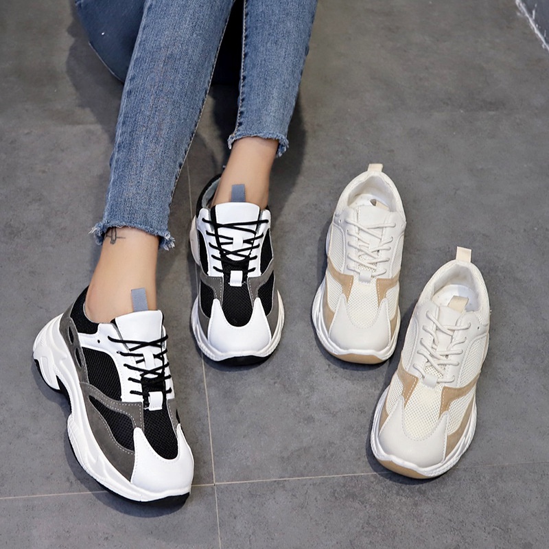 CaniKorea &quot;FREE BOX&quot; Bohyun Sepatu Sneakers Import Trendy Bertali Fashion Shoes Anti Slip Premium Quality 9154