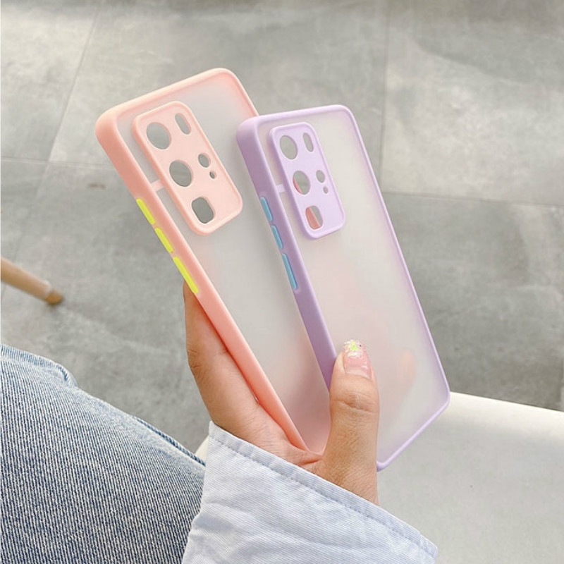 Case Pelindung Lensa Kamera Bahan Akrilik Matte Warna Kontras Untuk Huawei Nova 7i 7se 5t 3i Y9S Y9 Prime 2019 P30 Pro