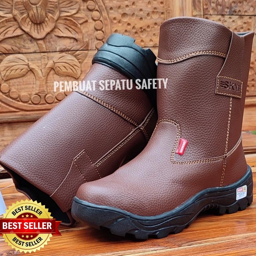 [KODE 8625] Sepatu Septi Saveti Safety Boot King Shoes SKN Ujung Besi Kulit Buatan Impor Keselamatan