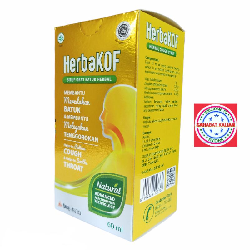 HERBAKOF 60ML  DAN  100ML SIRUP OBAT BATUK HERBAL