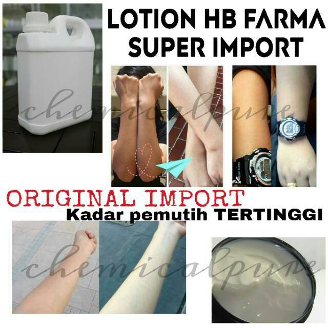 Lotion HB SUPER FARMA 5X lebih keras whitening racik chemical ORIGINAL bahan murni import pemutih