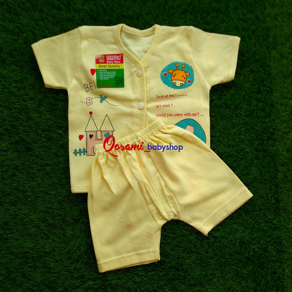 BABIFUN Setelan KANCING Pendek Newborn 0 - 3 Bulan SNI