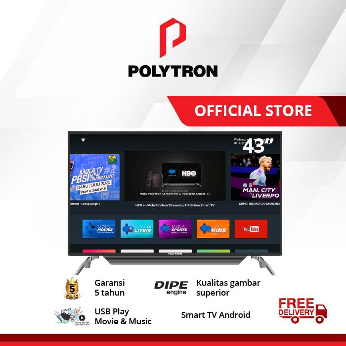 [Shopee Live] POLYTRON Smart TV 43" PLD 43AS1558