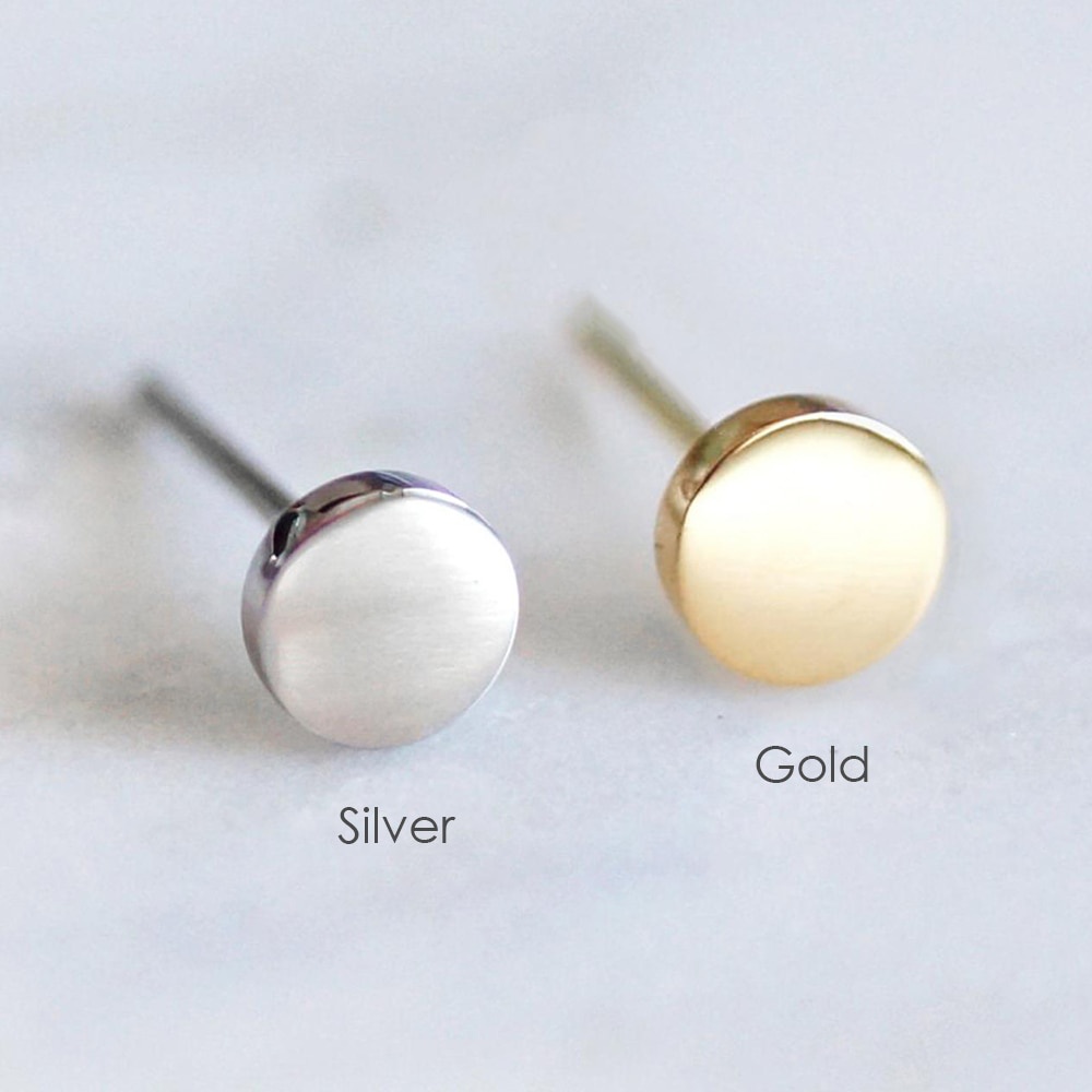 Anting Stud Bahan Stainless Steel Gaya Minimalis Untuk Wanita