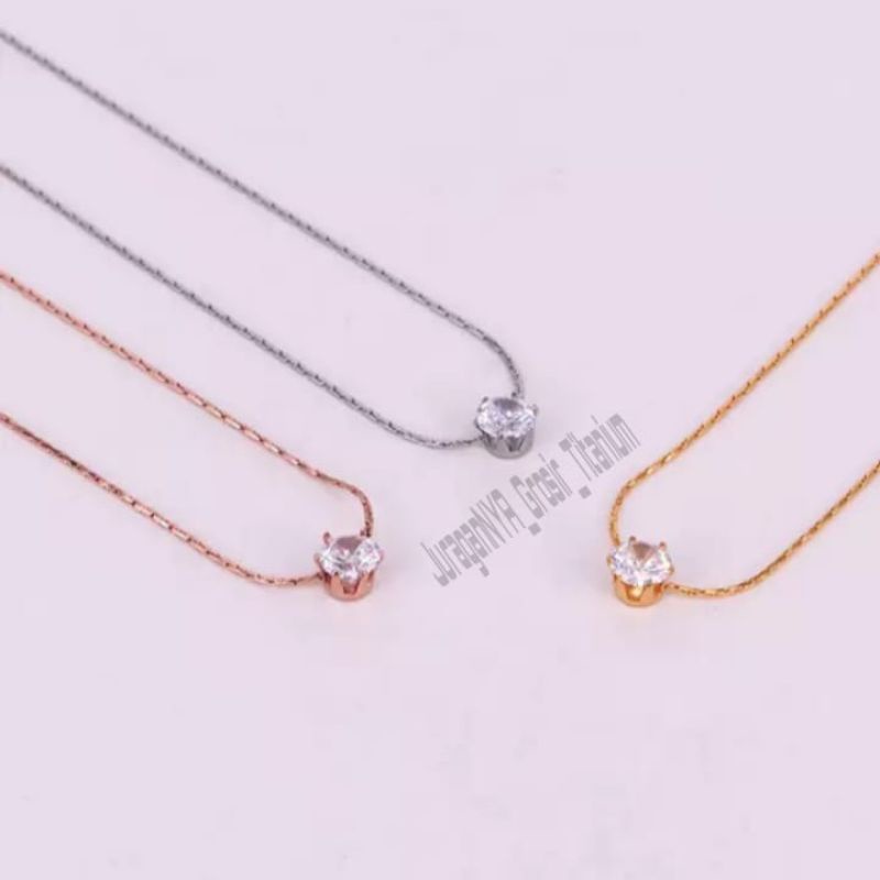 Kalung Titanium Mata Satu Itali Super Cantik Anti Karat Anti Luntur