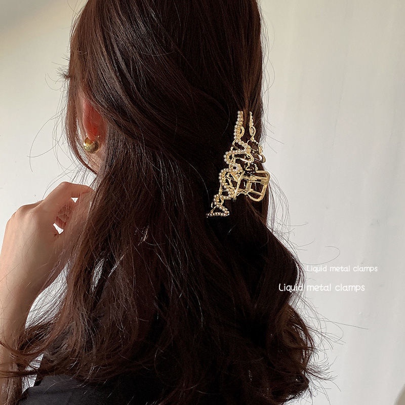 Jepit Rambut Korea jedai mutiara wanita rambut banyak elegan motif terbaru original import 11.5cm