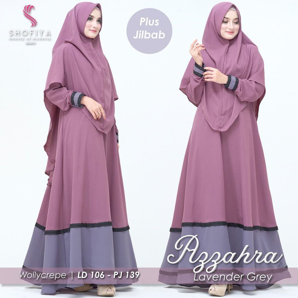 [FLASH SALE] AZZAHRA SYARI + KHIMAR PLUS HIJAB fashion wanita gamis dress maxy murah