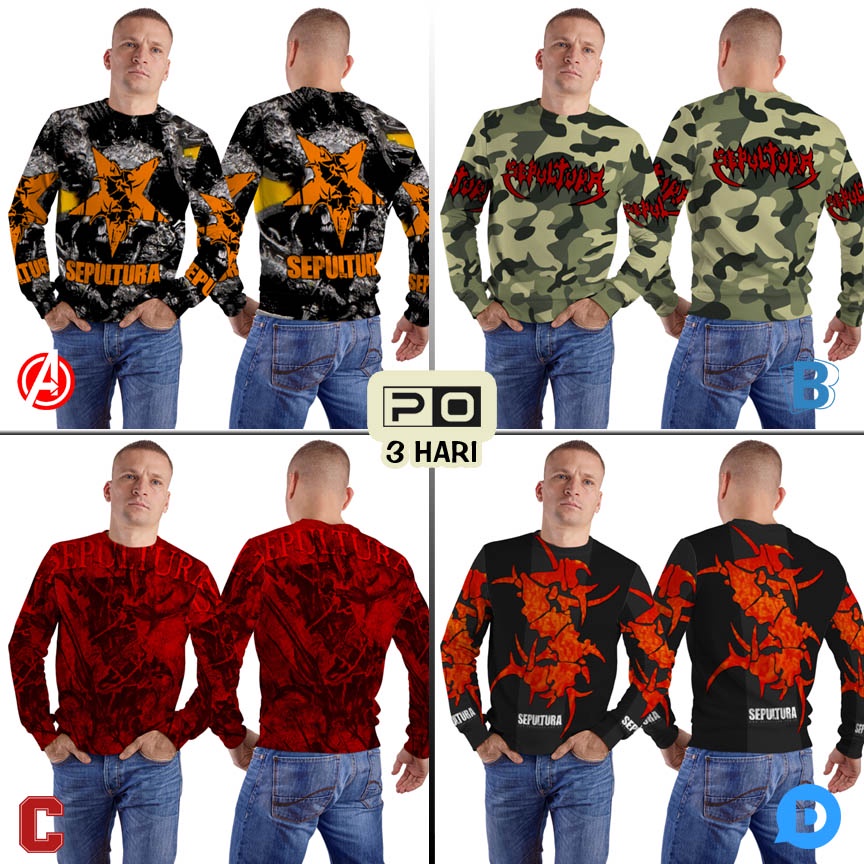 Sweatshirt Sepultura Sweater Sweatshirt Fullprint Bahan Polyester