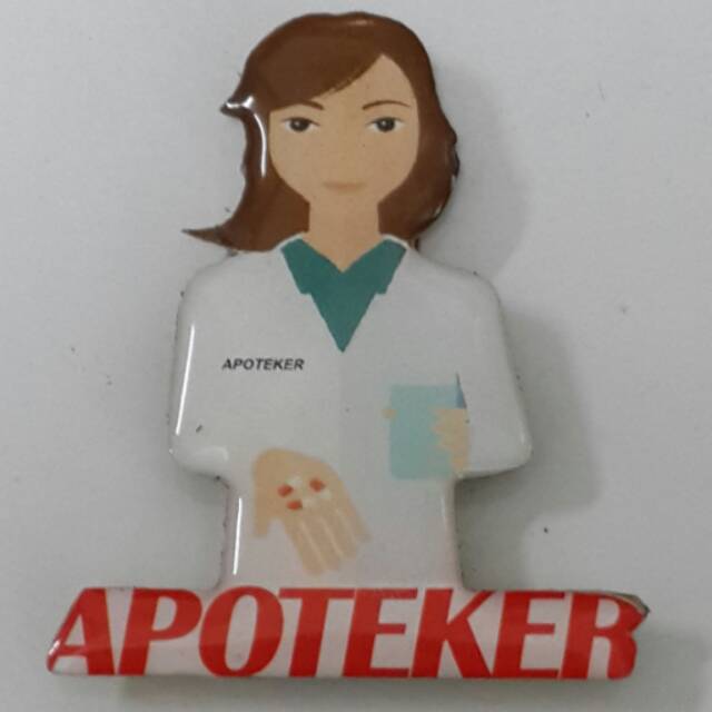 Pin apoteker model wanita / pin magnet