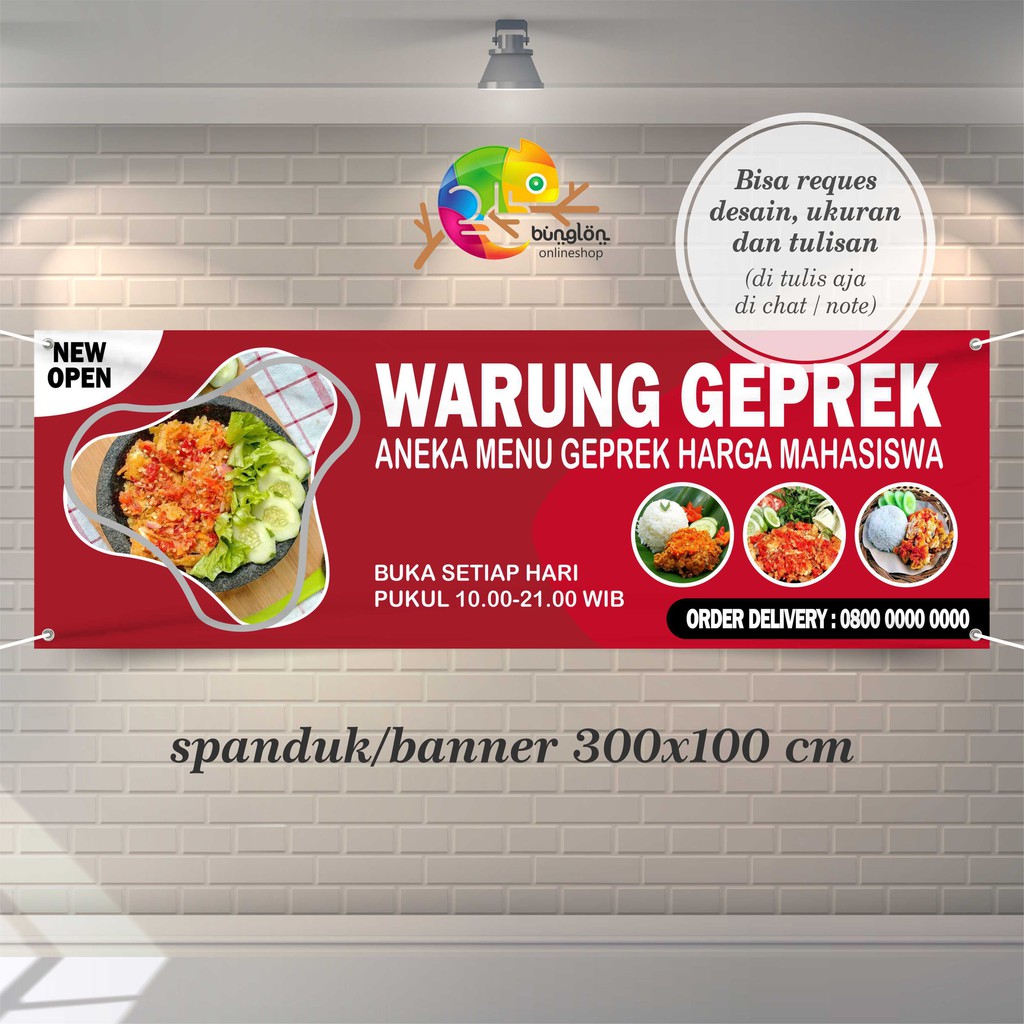 Jual Spanduk Banner Contoh Warung Geprek Warung Makan Shopee Indonesia 0128