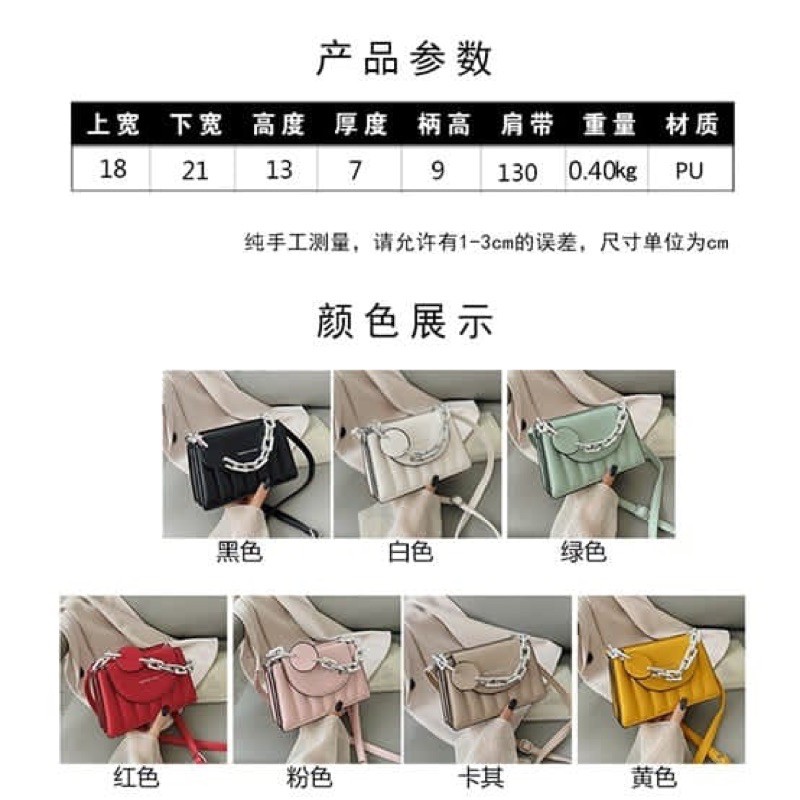 TAS SELEMPANG WANITA FASHION BAG HANDLE RANTAI