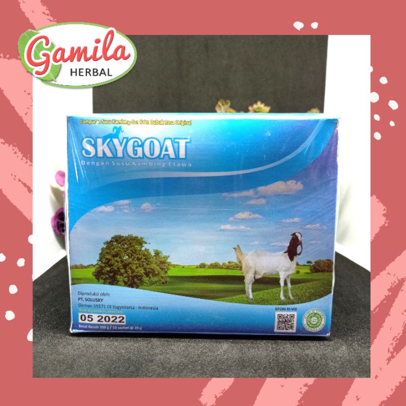 

skygoat rasa original / susu kambing etawa / susu bubuk kambing full cream /susu kambing box isi 10 sachet