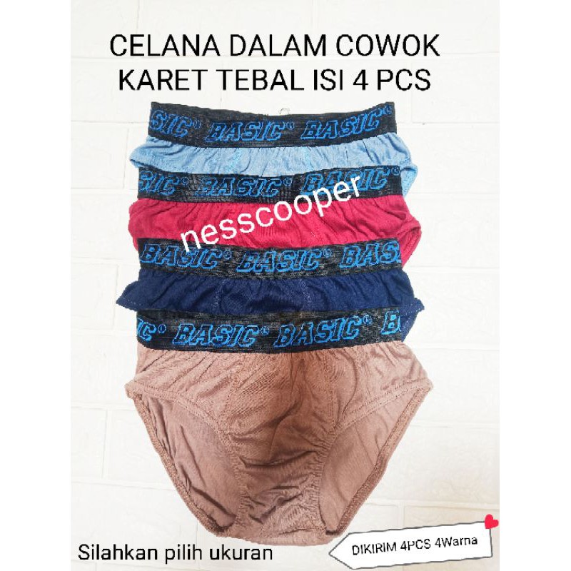 celana dalam pria laki laki dewasa murah cod Isi 4pcs (CD BASIC 1bks ISI 4pcs)